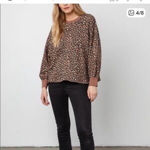 Rails Leopard Print Brown Sweatshirt
